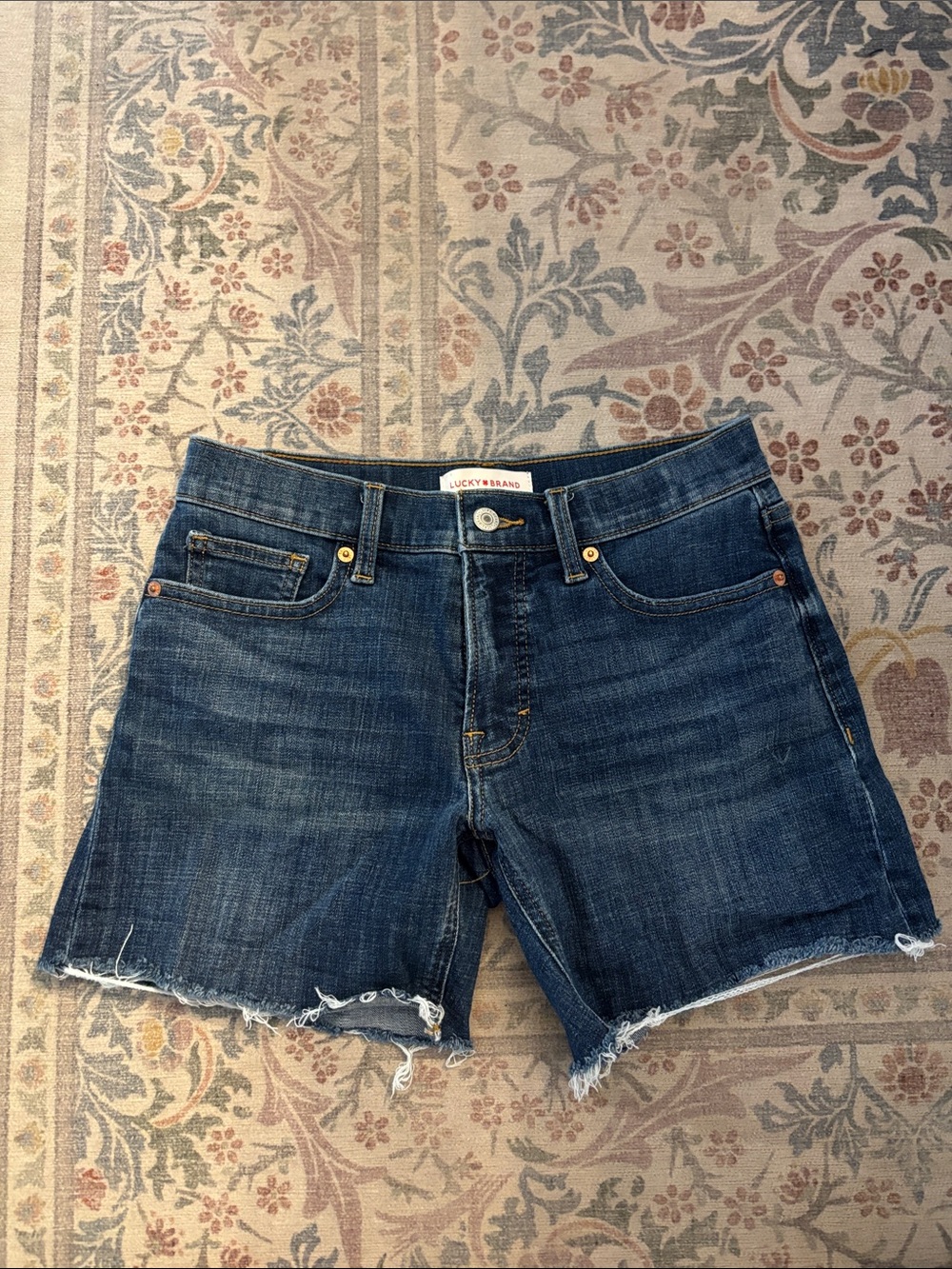 Lucky Brand Blue Denim Jeans with Copper Stitching